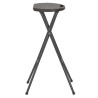 Tabouret de bar pliable lot de 2 PEHD et acier Aspect rotin 