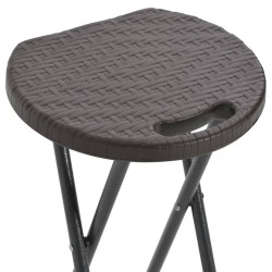 Tabouret de bar pliable lot de 2 PEHD et acier Aspect rotin 