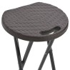 Tabouret de bar pliable lot de 2 PEHD et acier Aspect rotin 