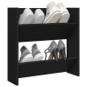 Armoire à chaussures murale noir 60x18x60 cm bois d'ingénierie 