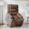 Fauteuil inclinable électrique marron tissu 