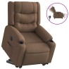Fauteuil inclinable électrique marron tissu 