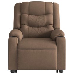 Fauteuil inclinable électrique marron tissu 