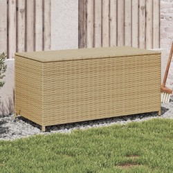 Boîte de rangement de jardin mélange beige 190L résine tressée 