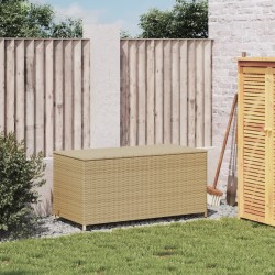 Boîte de rangement de jardin mélange beige 190L résine tressée 