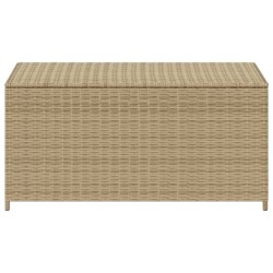 Boîte de rangement de jardin mélange beige 190L résine tressée 