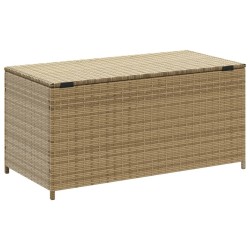 Boîte de rangement de jardin mélange beige 190L résine tressée 
