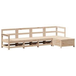 Salon de jardin 5 pcs bois de pin massif 