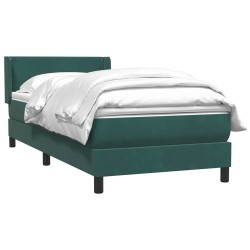 Sommier à lattes de lit et matelas vert foncé 100x210cm velours 