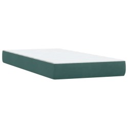 Sommier à lattes de lit et matelas vert foncé 100x210cm velours 