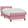 Sommier à lattes de lit avec matelas rose 80x220 cm velours 