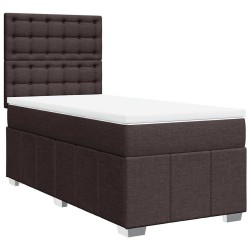 Sommier à lattes de lit avec matelas Marron foncé 90x200 cm 