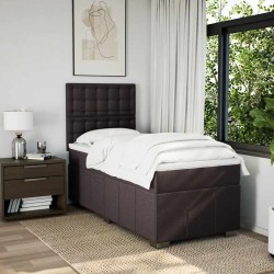 Sommier à lattes de lit avec matelas Marron foncé 90x200 cm 