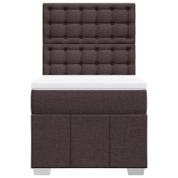 Sommier à lattes de lit avec matelas Marron foncé 90x200 cm 