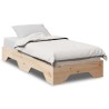 Cadre de lit sans matelas empilable 75x190 cm bois massif 