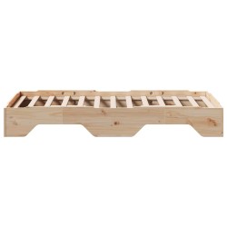 Cadre de lit sans matelas empilable 75x190 cm bois massif 