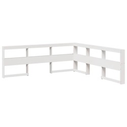 Lit bibliothèque sans matelas blanc 200x200 cm bois pin massif 