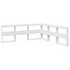 Lit bibliothèque sans matelas blanc 200x200 cm bois pin massif 