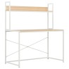 Bureau d'ordinateur Blanc et chêne 120 x 60 x 138 cm 