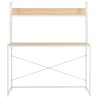 Bureau d'ordinateur Blanc et chêne 120 x 60 x 138 cm 