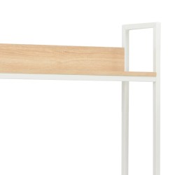 Bureau d'ordinateur Blanc et chêne 120 x 60 x 138 cm 
