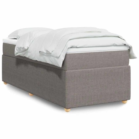 Sommier à lattes de lit avec matelas Taupe 80x200 cm Tissu 