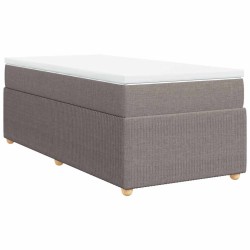 Sommier à lattes de lit avec matelas Taupe 80x200 cm Tissu 