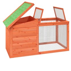 Clapier marron 100,5x54x55 cm bois de pin massif 