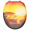 Sièges de toilette avec couvercle 2 pcs MDF Design de savane 