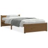 Cadre de lit sans matelas marron miel bois massif 90x190 cm 