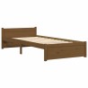 Cadre de lit sans matelas marron miel bois massif 90x190 cm 