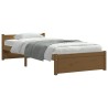 Cadre de lit sans matelas marron miel bois massif 90x190 cm 
