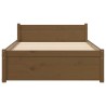 Cadre de lit sans matelas marron miel bois massif 90x190 cm 