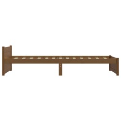 Cadre de lit sans matelas marron miel bois massif 90x190 cm 