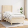 Sommier à lattes de lit avec matelas Crème 80x200 cm Tissu 