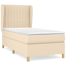 Sommier à lattes de lit avec matelas Crème 80x200 cm Tissu 