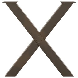 Pieds de table à manger en forme de X, 2 pièces, acier naturel, 70 x (72-73) cm 