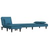 Canapé-lit en forme de L bleu 255x140x70 cm velours 