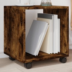 Armoire roulante chêne fumé 37x33x42,5 cm bois d'ingénierie 