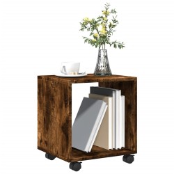 Armoire roulante chêne fumé 37x33x42,5 cm bois d'ingénierie 