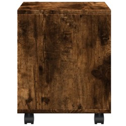 Armoire roulante chêne fumé 37x33x42,5 cm bois d'ingénierie 