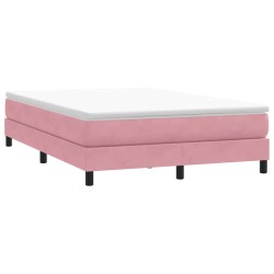 Sommier à lattes de lit sans matelas rose 140x210 cm velours 