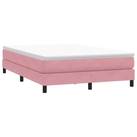 Sommier à lattes de lit sans matelas rose 140x210 cm velours 