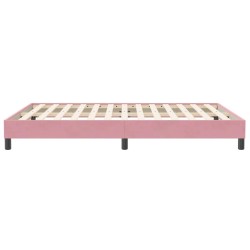 Sommier à lattes de lit sans matelas rose 140x210 cm velours 