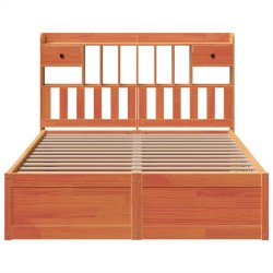 Cadre de lit sans matelas cire marron 150x200cm bois pin massif 