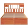 Cadre de lit sans matelas cire marron 150x200cm bois pin massif 