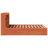 Cadre de lit sans matelas cire marron 150x200cm bois pin massif 
