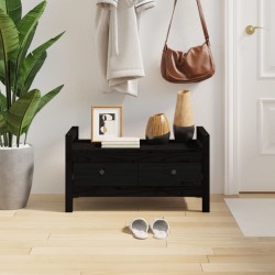 Banc d'entrée Noir 80x40x43 cm Bois de pin massif 