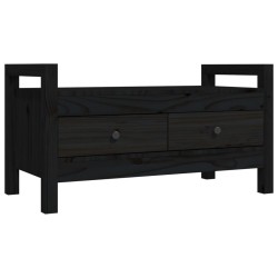 Banc d'entrée Noir 80x40x43 cm Bois de pin massif 