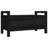 Banc d'entrée Noir 80x40x43 cm Bois de pin massif 